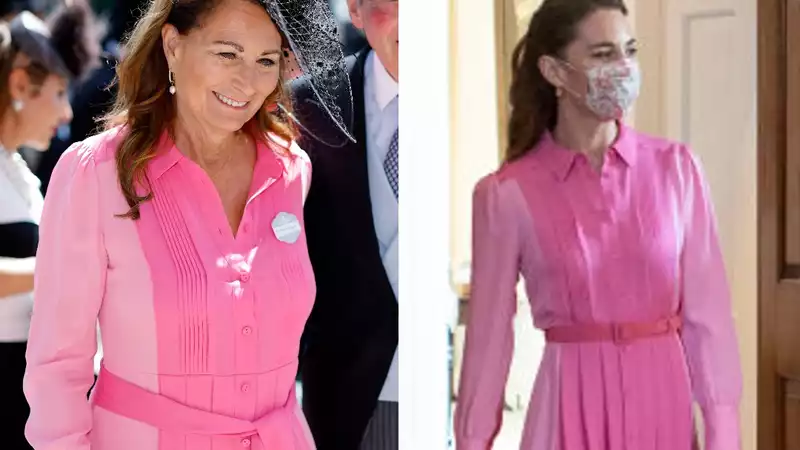 Carole Middleton wears Kate Middleton's pink dress at Royal Ascot