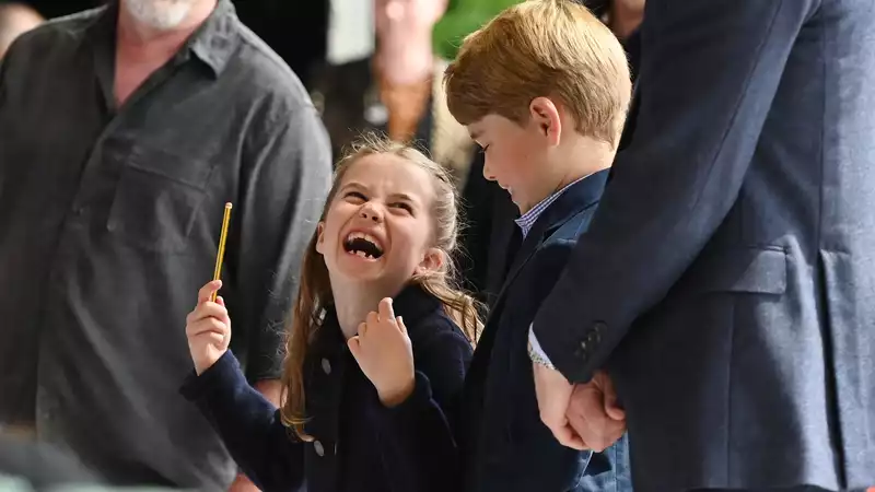 Surprise Prince George and Princess Charlotte join their parents in Wales