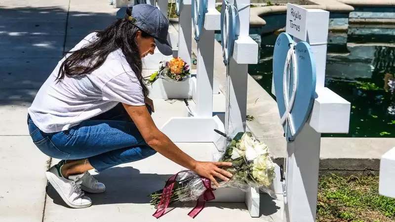 Meghan Markle Visits Uvalde to Pay Tribute to School Shooting Memorial