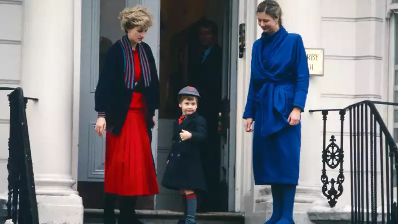 Princess Diana warns Prince William that he will be followed by photographers "for the rest of his life" on his first day of school.