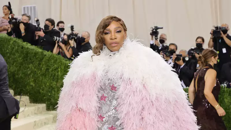 Serena Williams performs majestically in bodysuit and ombre feathers at the Met Gala