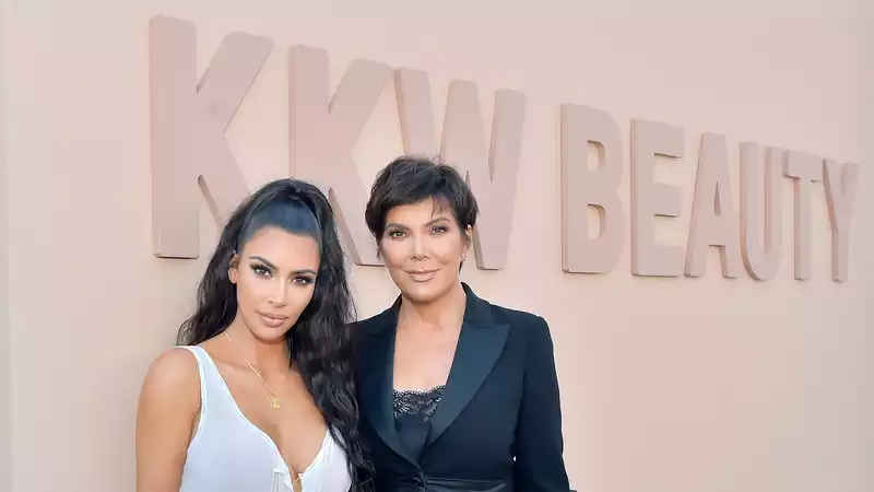 Kim Kardashian, Kris Jenner, and Mary Jo Campbell with blonde twin tails.