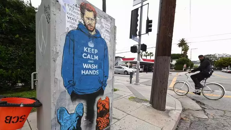 Created street art of Prince Harry in LA