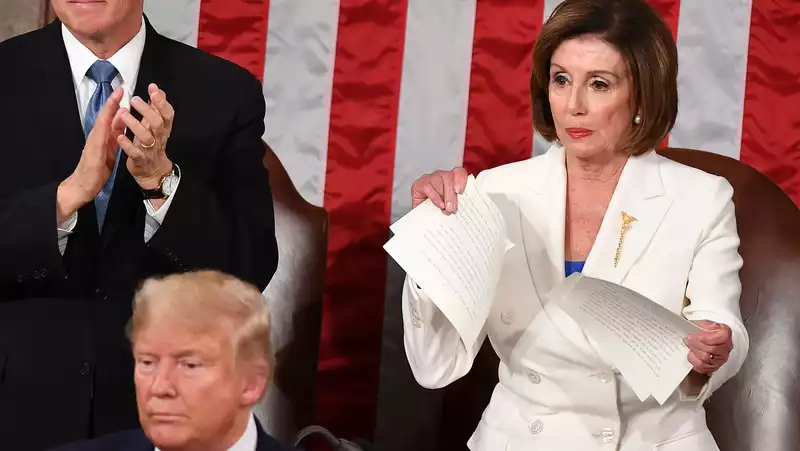 Nancy Pelosi, American Hero, Rips Trump's Speech at the End of SOTU Speech