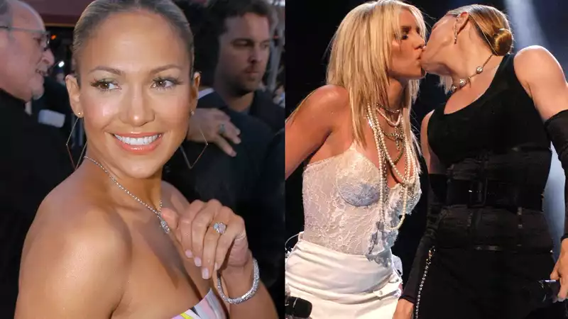 Jennifer Lopez was supposed to kiss Britney Spears and Madonna in iconic VMA moment