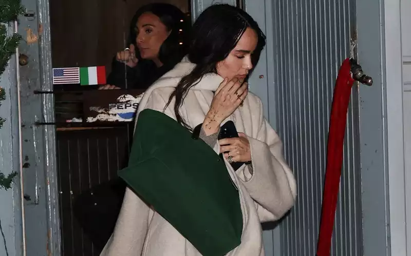 Zoë Kravitz brings a giant green tote bag to dinner with Taylor Swift and others