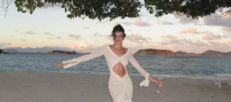 Kendall Jenner kicks off 2024 in a sheer white dress by Helsa