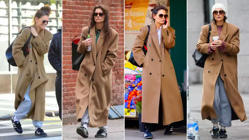 Katie Holmes is obsessed with how much she loves this chic camel coat!