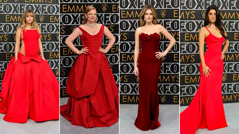 Celebrities Endorse Red Trend at 2024 Emmy Awards