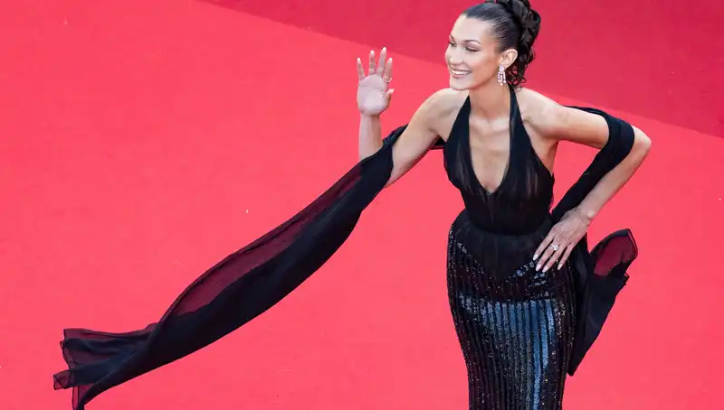 Bella Hadid Archives Versace Cannes Red Carpet gown brings drama