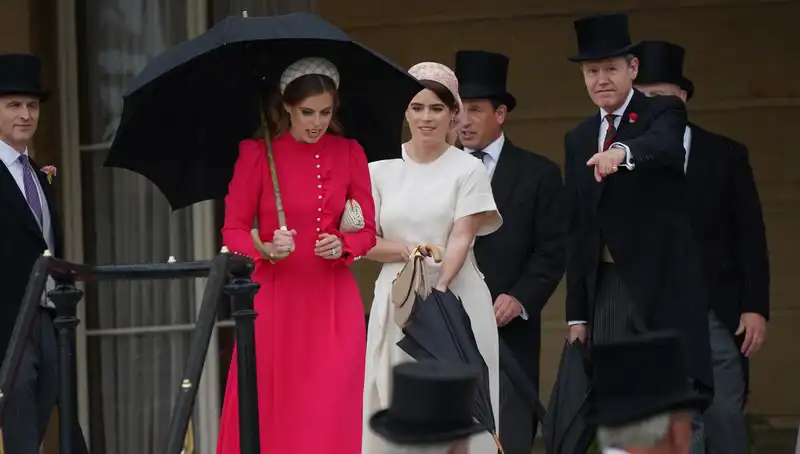 Princess Beatrice and Princess Eugenie's royal style is in full bloom for the spring garden party