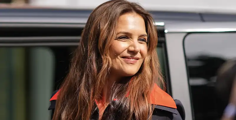 Katie Holmes Tries the “Eclectic Grandpa” Trend in Leopard Button-Up and Sweatpants