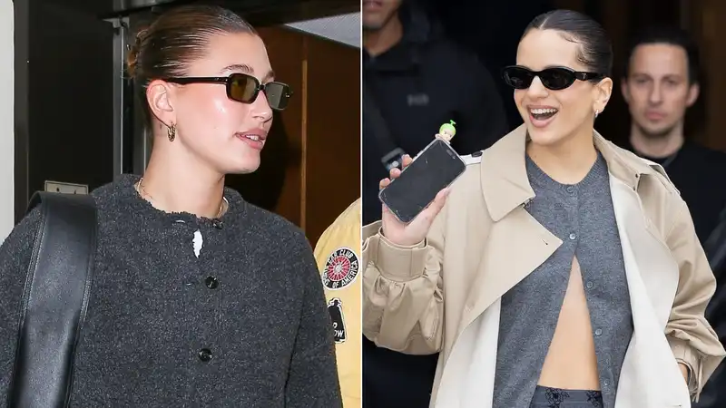 From Haley Bieber to Rosalia, how are celebrities wearing fall's most timeless gray sweaters?