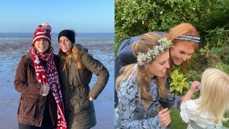 Princess Eugenie and Sarah Ferguson share rare, never-before-seen photos of Princess Beatrice's daughter Sienna after announcing her pregnancy.