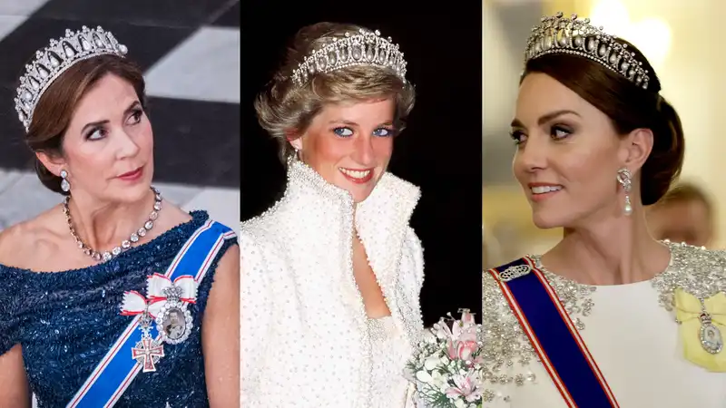 Queen Mary of Denmark charms Princess Kate (and Princess Diana) with historic diamond and pearl tiara