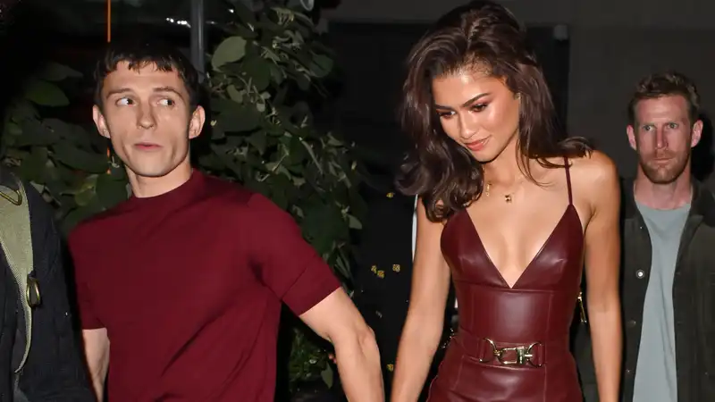 Zendaya and Tom Holland in swoon-worthy burgundy date outfits