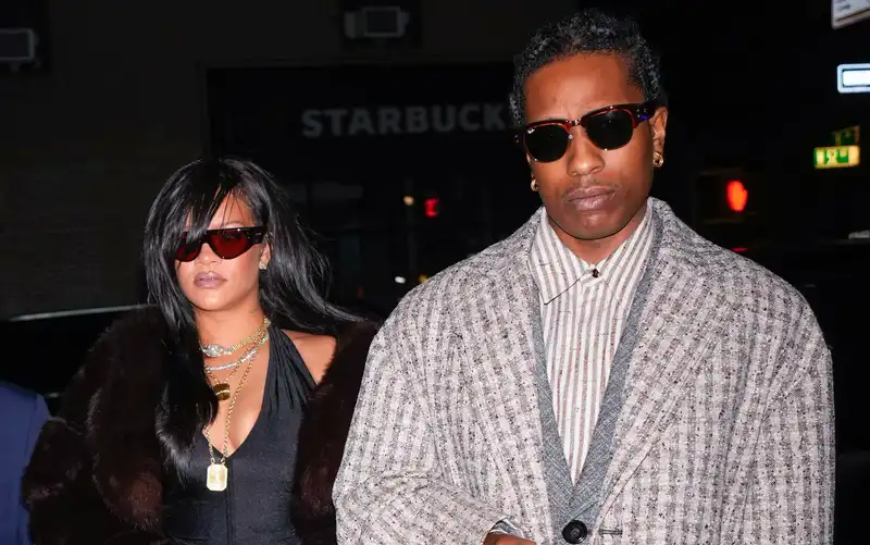 Rihanna and Asap Rocky show off matching mom and dad coordinates in Puma sneakers