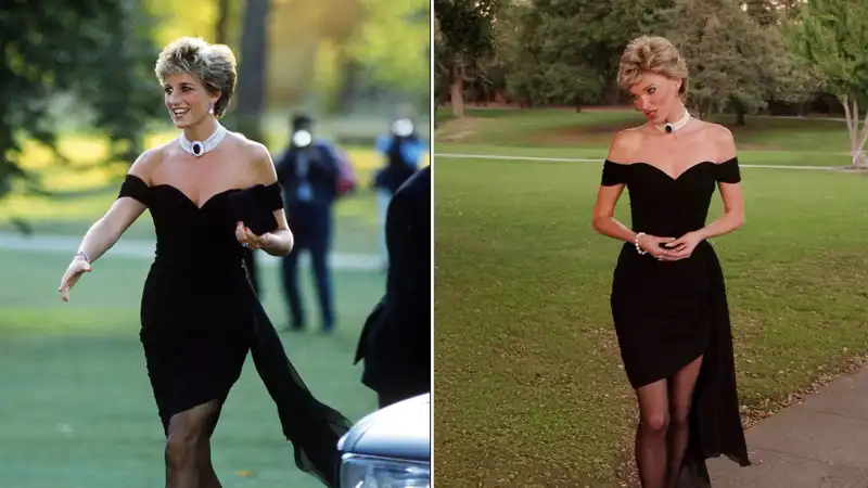 Elsa Hosk, Halloween costume of a revenge dress that may be a clone of Princess Diana's.