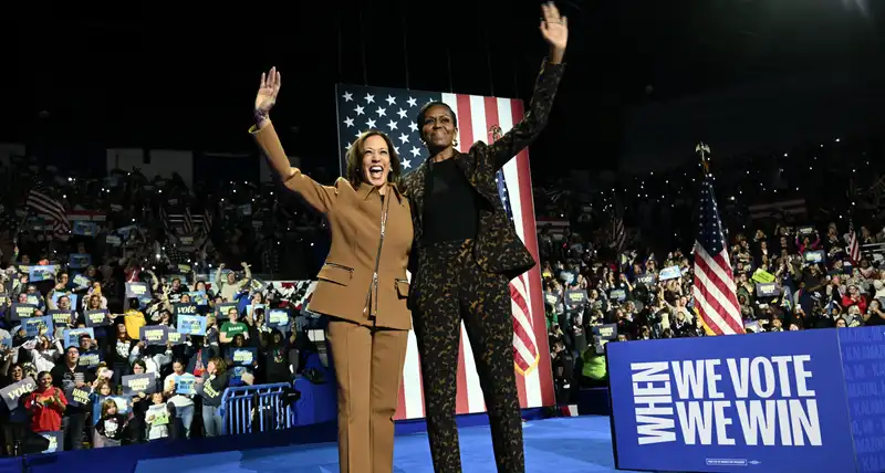 Michelle Obama's Armor and Kamala Harris' Theory Suit Speech in a Battleground State