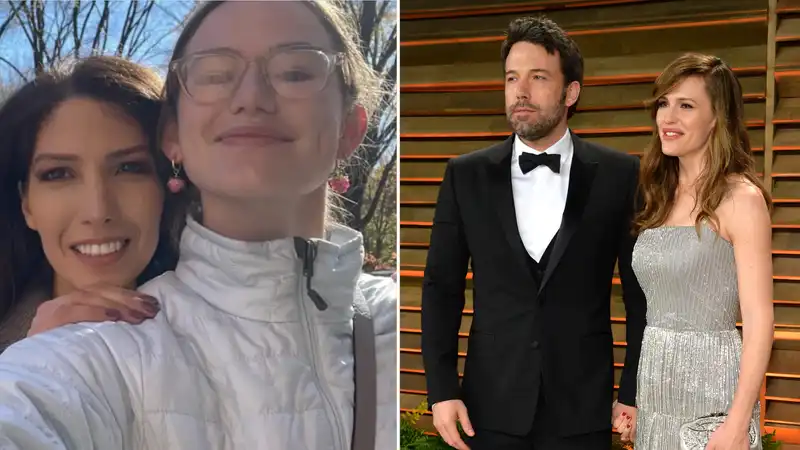 Ben Affleck and Jennifer Garner pose for a selfie with Violet and J.is said to be "confused" by law's sister.