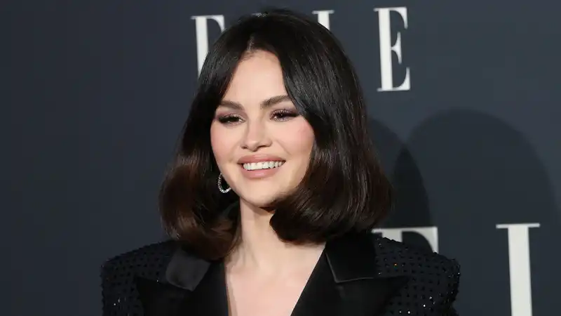 Selena Gomez's glittering black Ralph Lauren suit is the material of the Oscar candidate