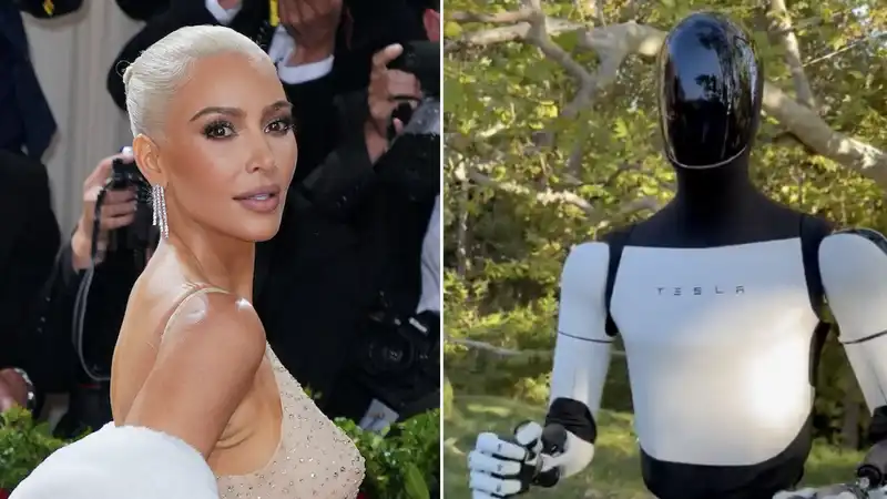 Kim Kardashian got a new Tesla robot before anyone else and showed off its dance moves