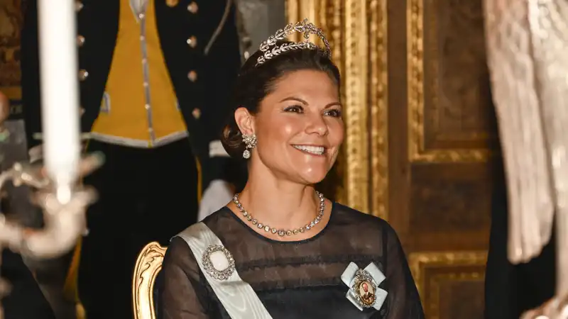 Sweden's Crown Princess Victoria goes high-low in an H&M ball gown and 119-year-old diamond tiara